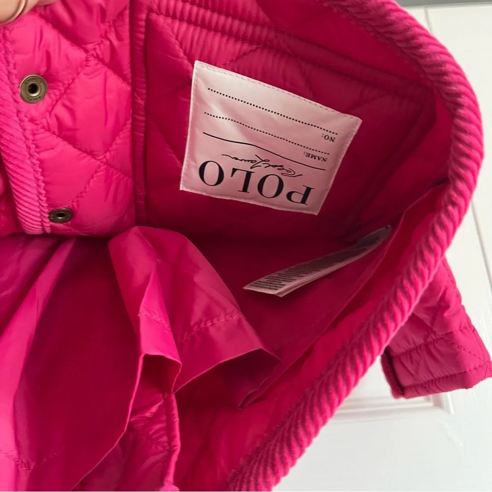 NWOT Ralph Lauren Pink Baby Quilted Barn Snap Jacket